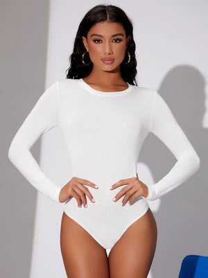 🤍 The Alina Backless Long Sleeve Bodysuit