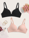 3pack Solid Wireless Bra Set