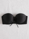 Scalloped Lace-Up Strapless Bra