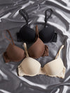 3pack Contrast Lace Super Push Up Microfiber T-shirt Bra Set