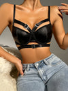 Buckle Detail Cut Out Underwire Bra