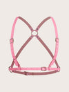 Plus Ring Linked PU Leather Harness Bra