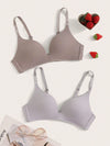 3pack Solid Wireless Bra Set