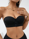 Solid Buckle Detail Tube Bra