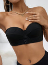 Solid Buckle Detail Tube Bra