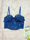 Floral Appliques Mesh Underwire Bra