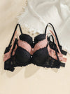 3pcs Floral Lace Underwire Bra