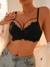 Floral Lace Harness Underwire Bra