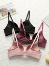 3pack Solid Wireless Bra Set