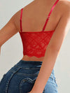 Christmas Floral Lace Scallop Trim Lace Cami Top