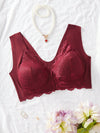 Contrast Lace Hook And Eye Front Bra