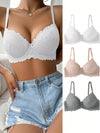 3pcs Floral Lace Underwire Bra