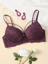 Floral Lace Harness Underwire Bra