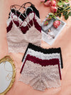 4pack Floral Lace Criss Cross Lingerie Set