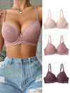 3pcs Floral Lace Underwire Bra