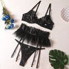 Rebekah Luxury  Lace 3-Pieces Lingerie Set