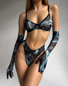 Ophelia Tie Dye Lingerie Set With Stocking