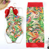 3D Flower One Piece Swimwear With Cover Up