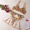 Josephine Floral Embroidery 3-Piece Lingerie Set