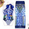 3D Flower One Piece Swimwear With Cover Up