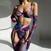 Ophelia Tie Dye Lingerie Set With Stocking