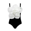 3D Flower One Piece Swimwear With Cover Up