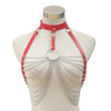 PU Leather Body Harness with Silver Chains