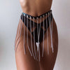 PU Leather Body Harness with Silver Chains