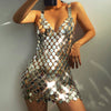 Silver Color Sequins Dress