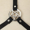 PU Leather Choker Harness with Pentagram